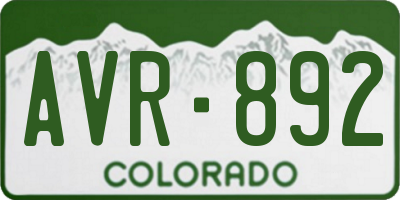 CO license plate AVR892