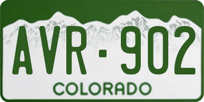 CO license plate AVR902