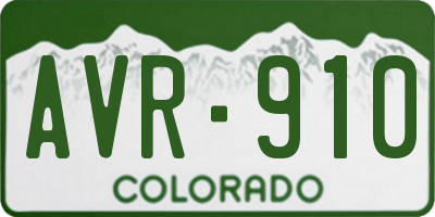 CO license plate AVR910