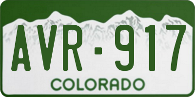 CO license plate AVR917