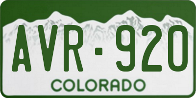 CO license plate AVR920