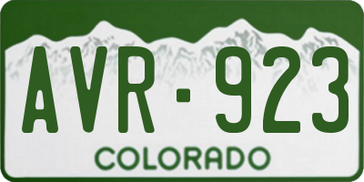 CO license plate AVR923