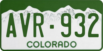 CO license plate AVR932
