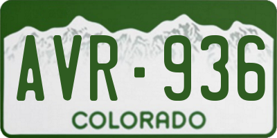 CO license plate AVR936