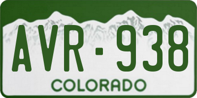 CO license plate AVR938