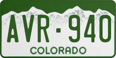 CO license plate AVR940