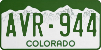 CO license plate AVR944