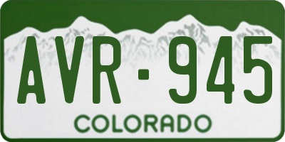 CO license plate AVR945