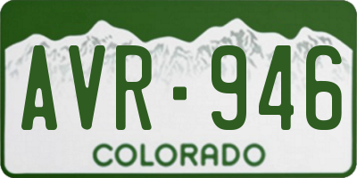 CO license plate AVR946