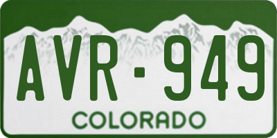 CO license plate AVR949
