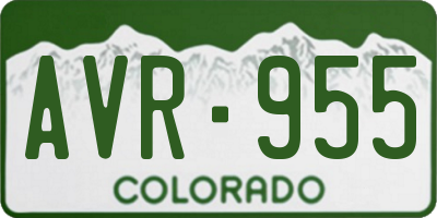 CO license plate AVR955