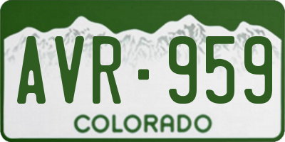 CO license plate AVR959