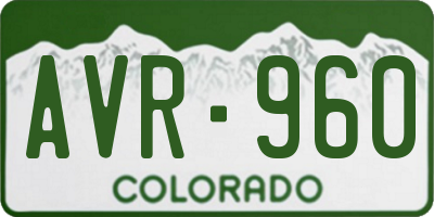 CO license plate AVR960