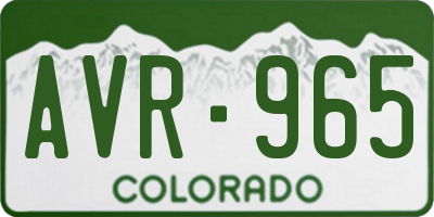 CO license plate AVR965
