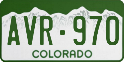CO license plate AVR970