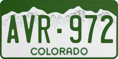 CO license plate AVR972