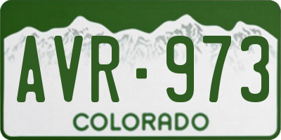CO license plate AVR973