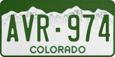 CO license plate AVR974
