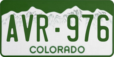 CO license plate AVR976