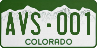 CO license plate AVS001