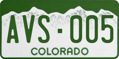 CO license plate AVS005