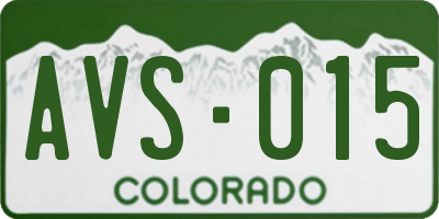 CO license plate AVS015