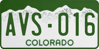 CO license plate AVS016
