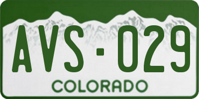 CO license plate AVS029