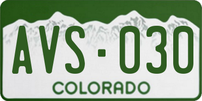 CO license plate AVS030
