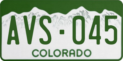 CO license plate AVS045