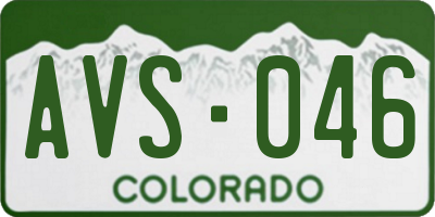 CO license plate AVS046
