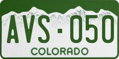 CO license plate AVS050
