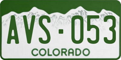 CO license plate AVS053