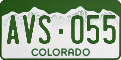 CO license plate AVS055
