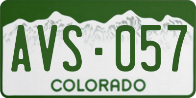 CO license plate AVS057