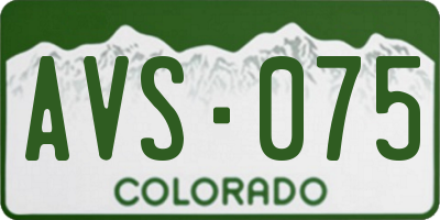 CO license plate AVS075