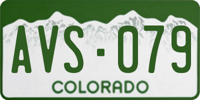 CO license plate AVS079