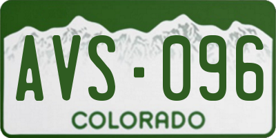 CO license plate AVS096