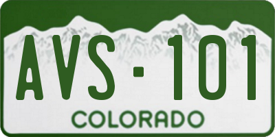 CO license plate AVS101