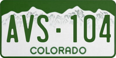 CO license plate AVS104