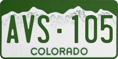 CO license plate AVS105