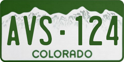 CO license plate AVS124