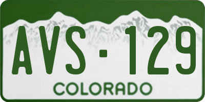 CO license plate AVS129
