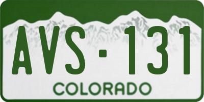 CO license plate AVS131