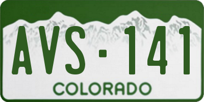 CO license plate AVS141