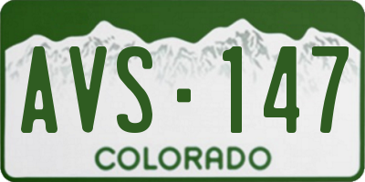 CO license plate AVS147