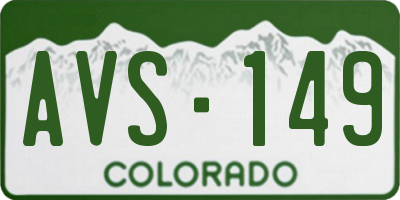 CO license plate AVS149