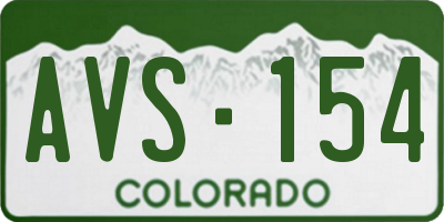 CO license plate AVS154