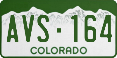 CO license plate AVS164