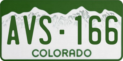 CO license plate AVS166